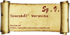 Szecskó Veronika névjegykártya